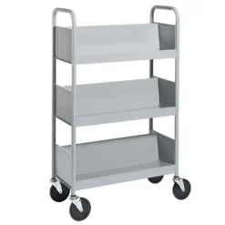 Single-Sided 3-Shelf Combination Cart w/ Sloped Shelves - 47