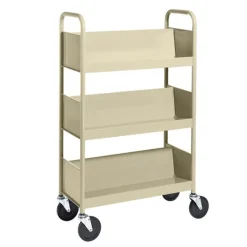 Single-Sided 3-Shelf Combination Cart w/ Sloped Shelves - 47