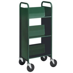 Single-Sided 3-Shelf Combination Cart w/ Sloped Shelves - 44"H