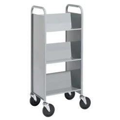Single-Sided 3-Shelf Combination Cart w/ Sloped Shelves - 44