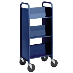 Single-Sided 3-Shelf Combination Cart w/ Sloped Shelves - 44