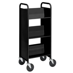 Single-Sided 3-Shelf Combination Cart w/ Sloped Shelves - 44