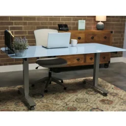 Sit to Stand Glass Dry Erase Writable Table