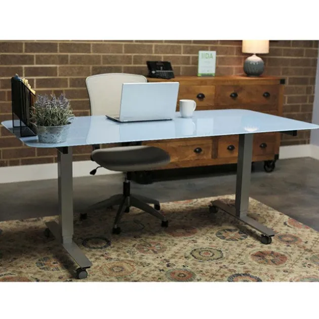 Sit to Stand Glass Dry Erase Writable Table