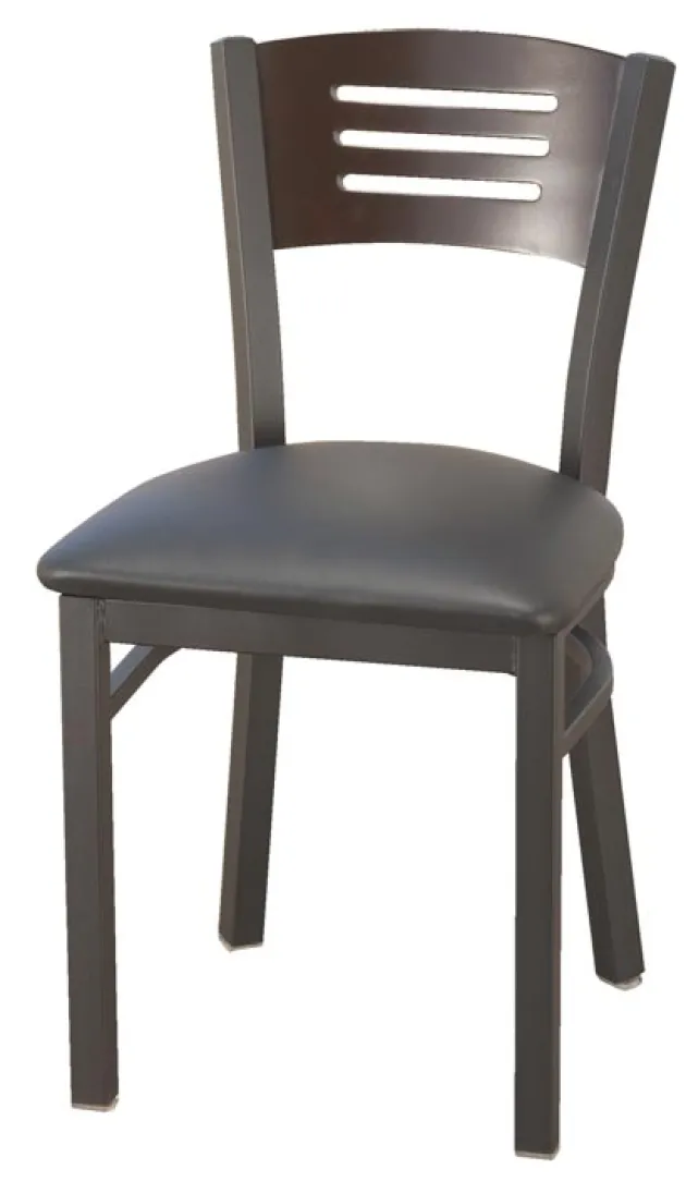 Slat Back Cafe Chair w/ Padded Seat