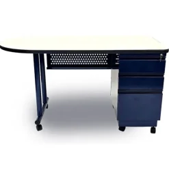 SmartSpace Pro Single Pedestal Teacher Desk with Casters