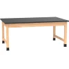 Solid Epoxy Resin Top Hardwood Science Table (42'' D X 54'' W)