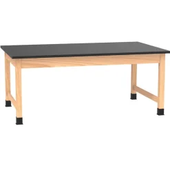 Solid Epoxy Resin Top Hardwood Science Table (42'' D X 54'' W)