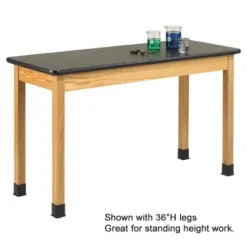 Solid Epoxy Resin Top Hardwood Science Table (30'' D X 60'' W)