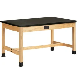 Solid Epoxy Resin Top Hardwood Science Table (42'' D X 72'' W)