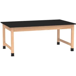Solid Phenolic Resin Top Hardwood Science Table (42'' D X 48'' W)