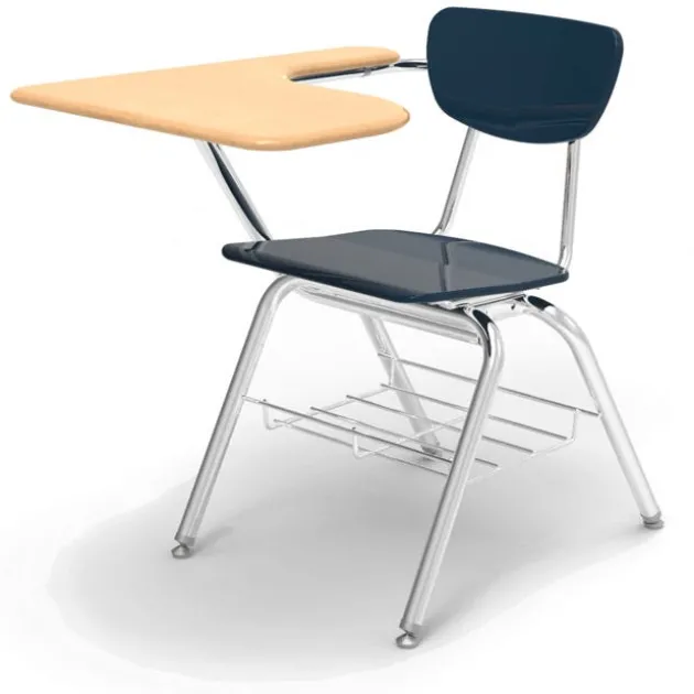 Solid Plastic Chair Desk w/ Bookrack