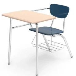 Solid Plastic Top Chair Desk with Bookrack