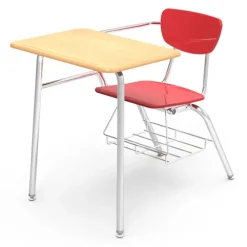 Solid Plastic Top Chair Desk with Bookrack