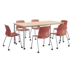 Spright Rectangular Table w/ Lola Stack Chairs