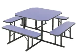 Square Cafeteria Bench Table - 48'' SQ