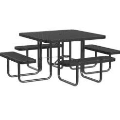 Square Outdoor Picnic Tables with Expanded Metal Frame