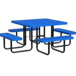 Square Outdoor Picnic Tables with Expanded Metal Frame