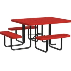 Square Outdoor Picnic Tables with Expanded Metal Frame