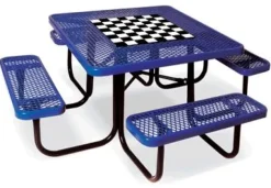 Square Outdoor Picnic Table w/ Game Top