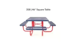 Square Outdoor Picnic Table w/ Game Top