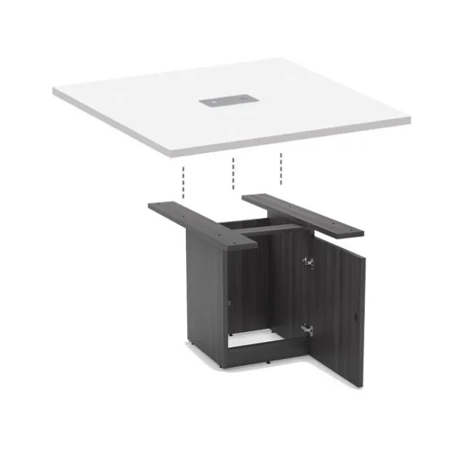 Square Shaped Conference Table w/ Cube Base & Access Door (47" Square)