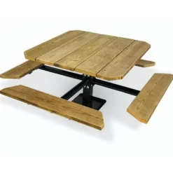 48" Square Traditional Single Pedestal Picnic Table