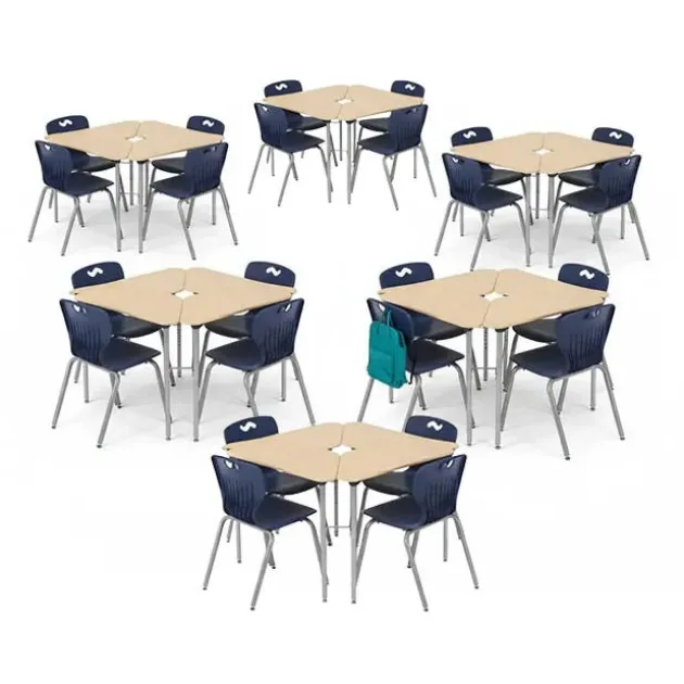 Stealth Flexible Collaborative Student Desk- Hard Plastic Top