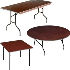 Steel Edge Stained Plywood Folding Tables