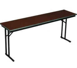Steel Edge Stained Plywood Folding Seminar Table with Comfort Leg