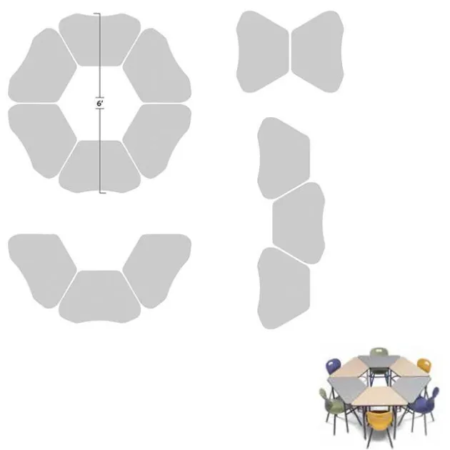 24 Student Classroom Package w/ 18"H Omnia Chairs & Hexagon Solid Plastic Desks (5th-Adult)