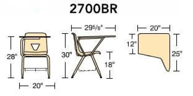 Tablet Arm Chair Desk