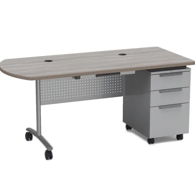 Textameter Peninsula Top Mobile Teacher Desk (30'' X 66'')