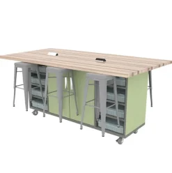 The Ed Double Storage Table w/ 6 Stools