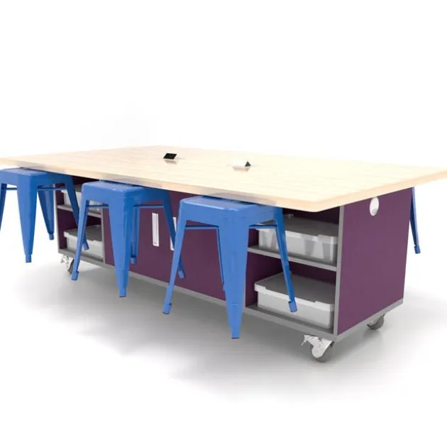 The Ed Double Storage Table w/ 6 Stools