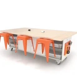 The Ed Double Storage Table w/ 6 Stools