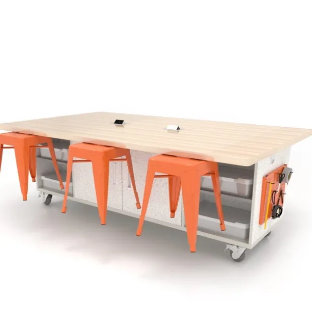The Ed Double Storage Table w/ 6 Stools