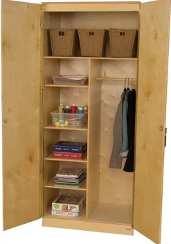 Three Adjustable Shelf Wardrobe Cabinet