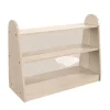 Three Shelf, Double Sided Storage Unit w/ Clear Plastic Divider