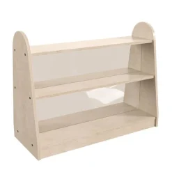 Three Shelf, Double Sided Storage Unit w/ Clear Plastic Divider