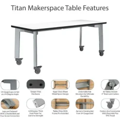 Titan Makerspace Whiteboard Table (30