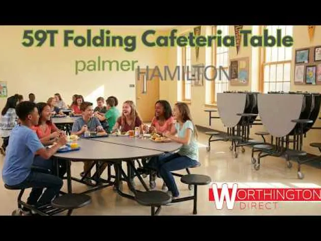 59T Round Mobile Stool Cafeteria Table (60" Round)