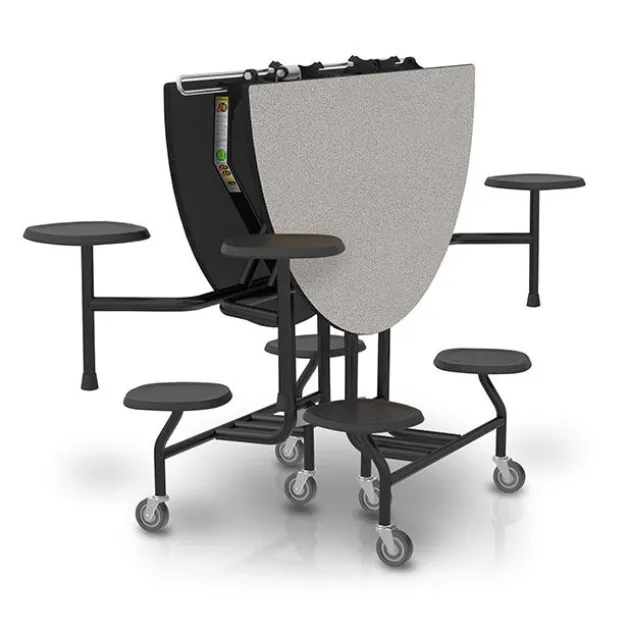 59T Round Mobile Stool Cafeteria Table (60" Round)