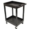 Two Shelf Tub Utility Cart with Heavy Duty Casters