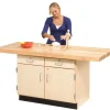 Two-Station Wood Workbench w/ Drawers