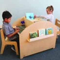 Two Student Adjustable Library Desk