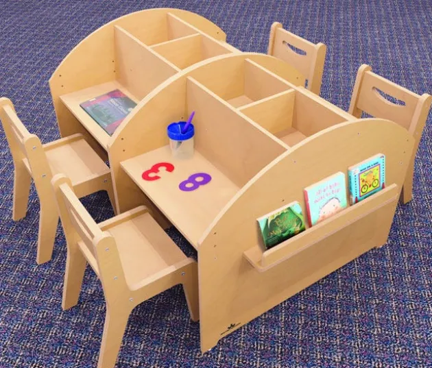 Two Student Adjustable Library Desk