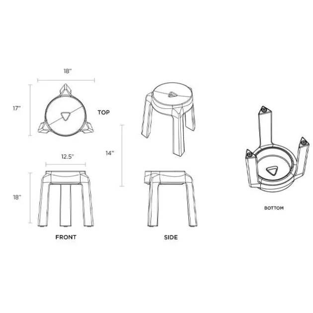 UFO Stacking Stool (18" H)