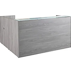 Ultra Premium Laminate Series L-Shaped Reception Desk w/ Frosted Glass Transaction Top