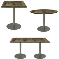Urban Loft Round Steel Plate Base Cafe Tables
